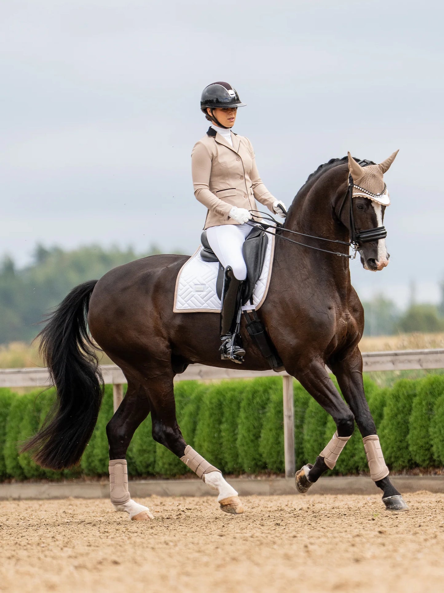 Equestrian Stockholm Dressage Saddle Pad Modern White