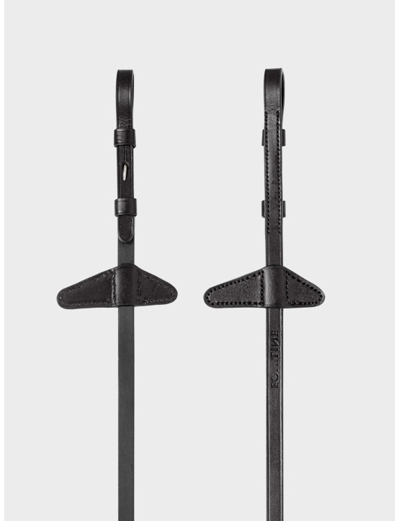 EQUILINE RUBBER GRIP REINS WITH NEW SHAPE MARTINGALE STOPPER AND HOOK & STUD CLOSURE