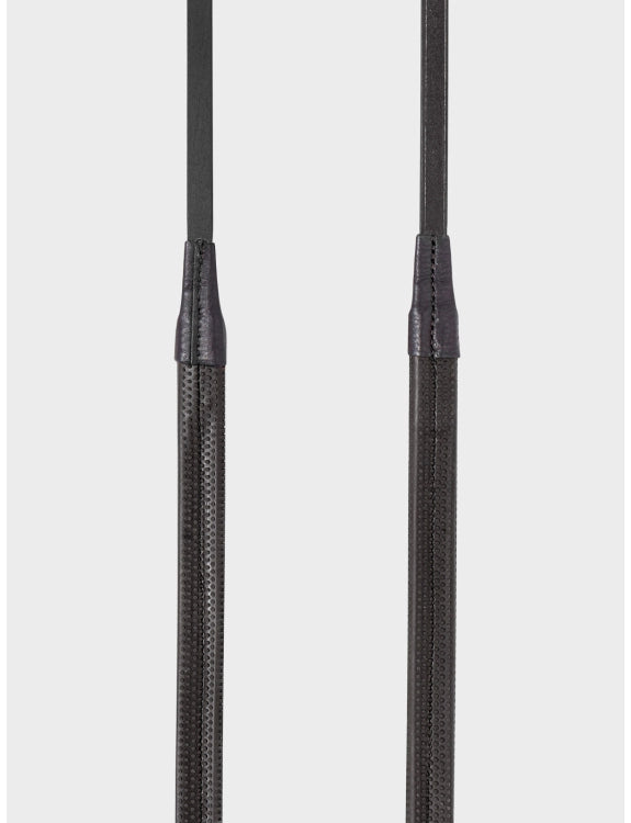 EQUILINE RUBBER GRIP REINS WITH NEW SHAPE MARTINGALE STOPPER AND HOOK & STUD CLOSURE