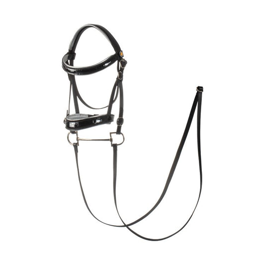 Hobby horse bridle in shiny leather