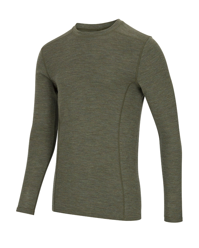 100% Merino Wool Crew Neck Base Layer Long Sleeve