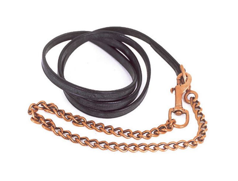 Equestrian Leather Lead And Chain