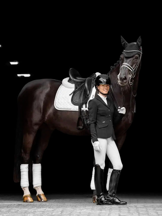 LeMieux Crystal Suede Dressage Square - White