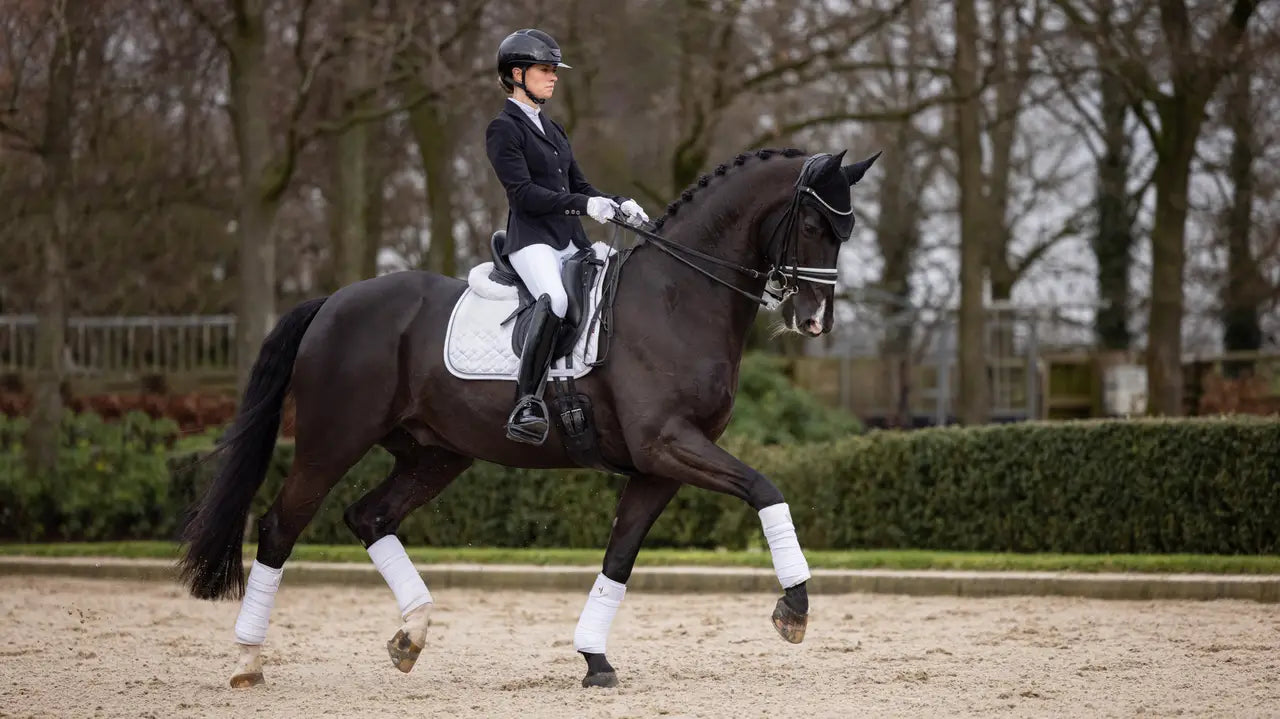 LeMieux Crystal Suede Dressage Square - White