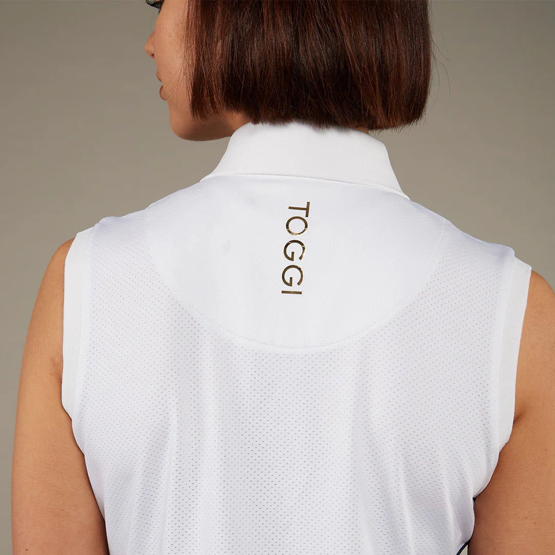 Toggi Haymarket Sleeveless Polo Shirt -Midnight Navy/White