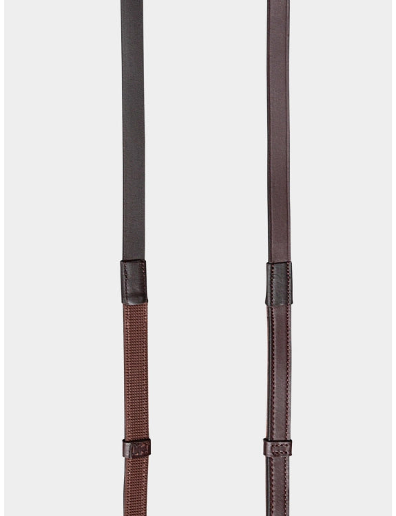 Equiline continental leather reins with internal rubber part