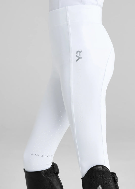 YR White Full Seat Riding Leggings