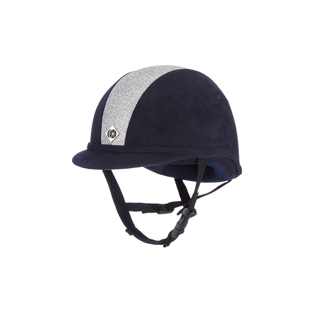 Charles Owen YR8 Sparkle Round Riding Hat Navy/Silver