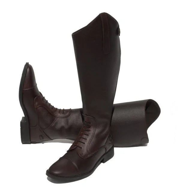 Elite Luxus Extra Wide Leather Laced Front Riding Boot