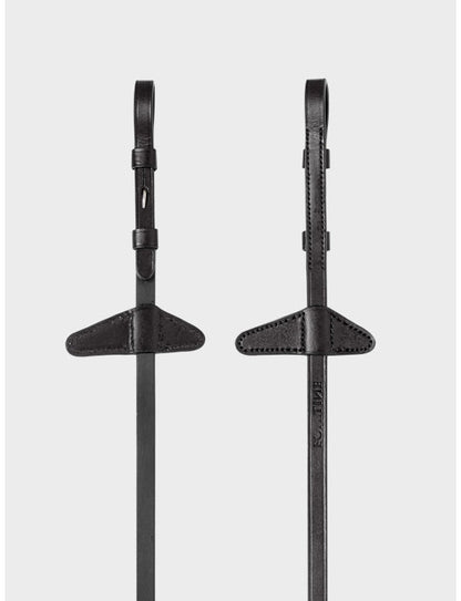 EQUILINE RUBBER GRIP REINS WITH NEW SHAPE MARTINGALE STOPPER AND HOOK & STUD CLOSURE