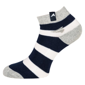 Euro-Star Cotton Stripe Short Unisex Socks - Navy