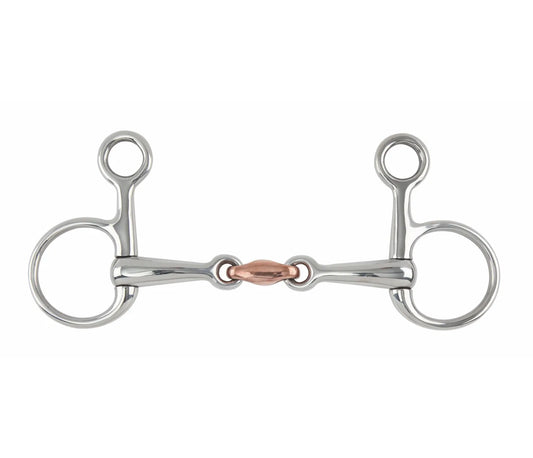 Hanging Cheek Copper Lozenge Snaffle - Stainless Steel