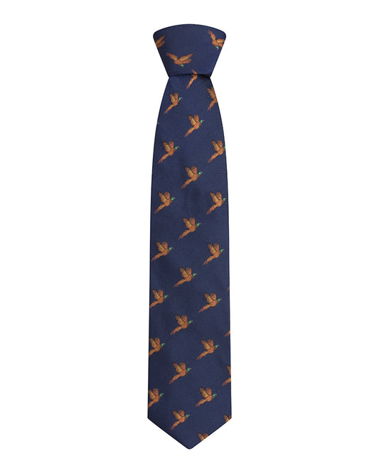 Hoggs of Fife Silk Woven Tie with Pheasants (Boxed)
