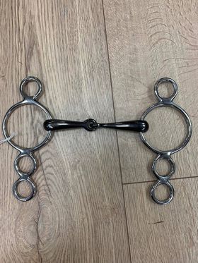 Iron JOINTED 3 RING DUTCH GAG BIT