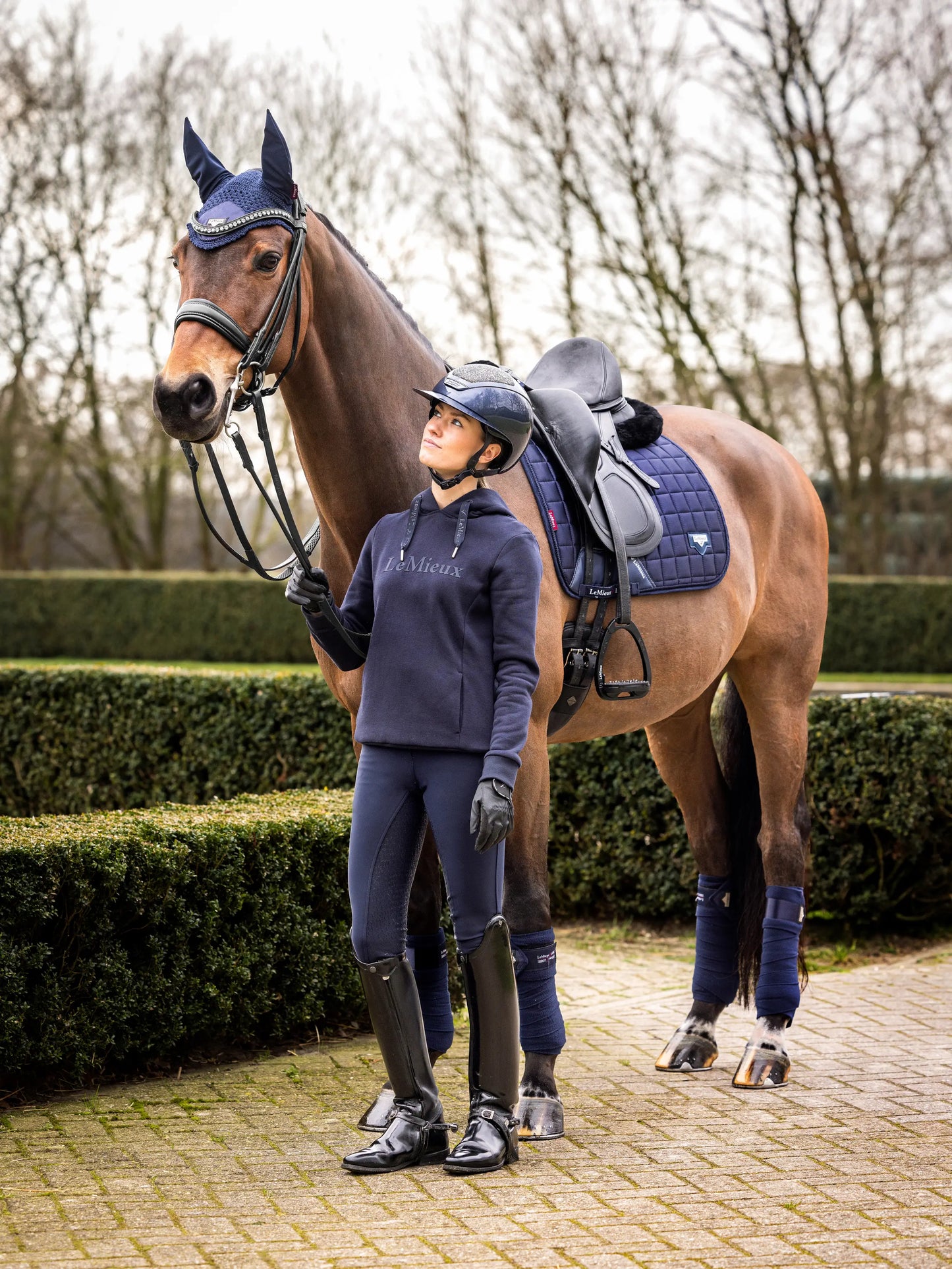 LeMieux Loire Satin Classic Dressage Square - Navy