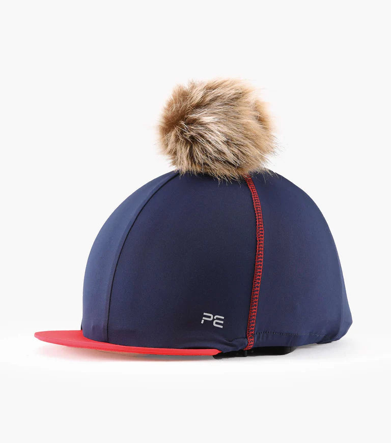 Jersey Hat Silk with Faux Fur Pom Pom