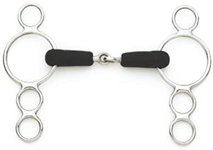 Steel Jointed Rubber Mouth 3-Ring Gag