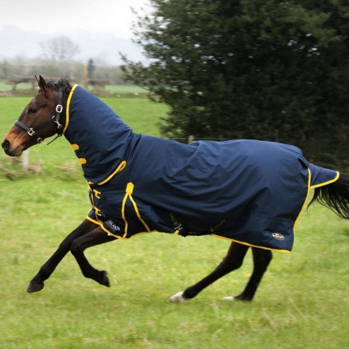 Trojan 200g Combo Turnout Rug - Navy/Yellow